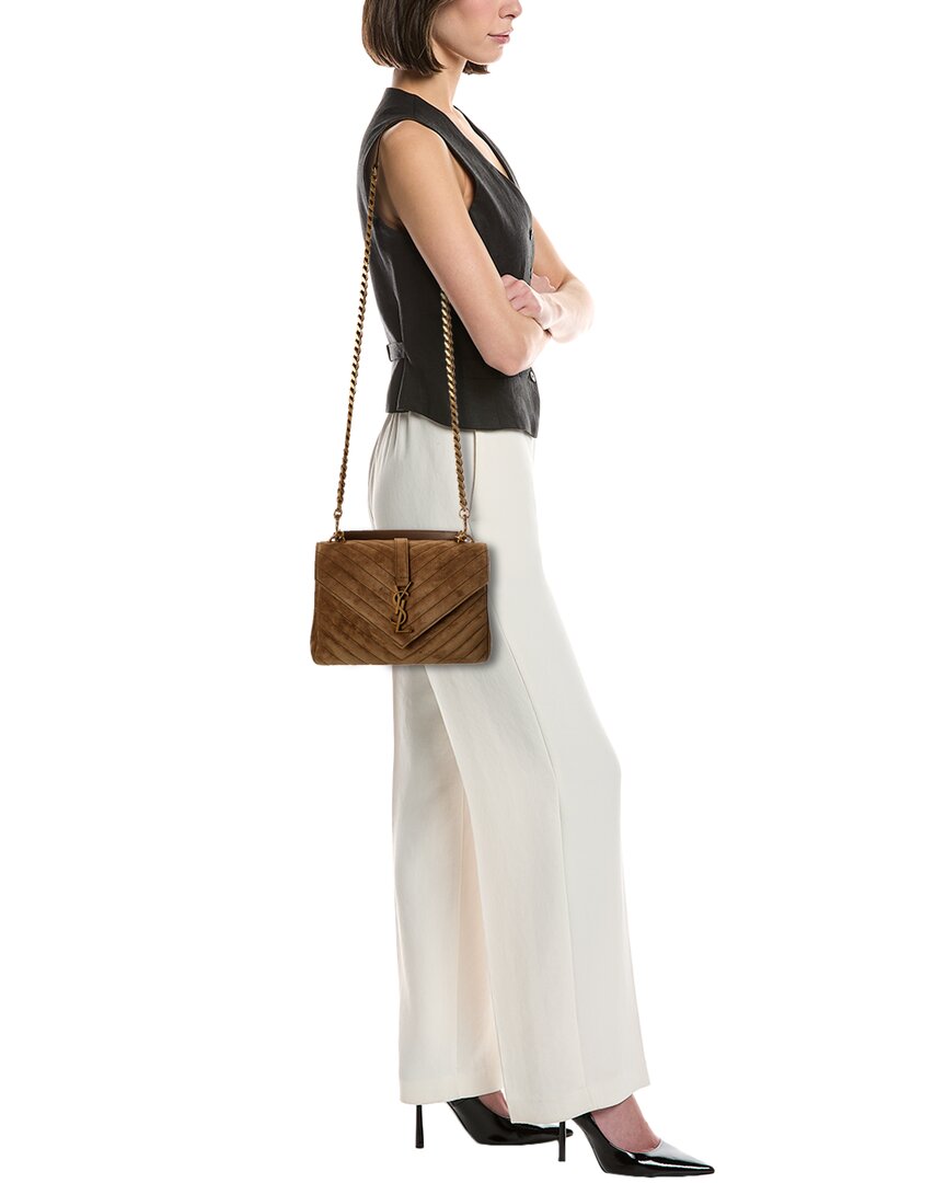Saint Laurent College Medium Suede Shoulder Bag