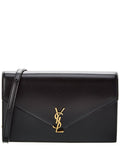 Saint Laurent Envelope Mini Leather Shoulder Bag Black ONE SIZE