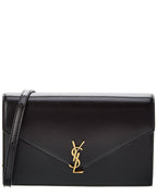 Saint Laurent Envelope Mini Leather Shoulder Bag Black ONE SIZE