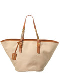 Saint Laurent Canvas & Leather Tote Brown Multi ONE SIZE