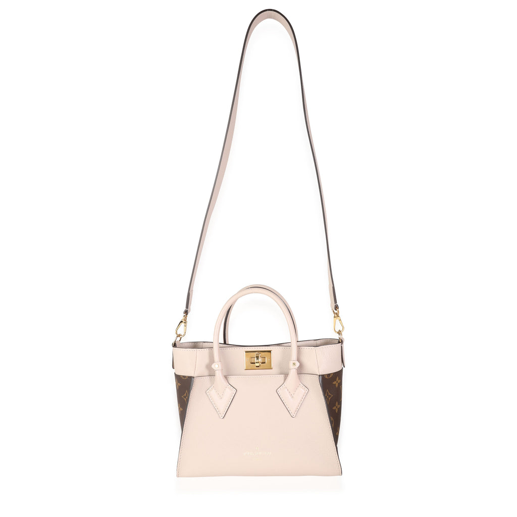 Louis Vuitton Louis Vuitton Greige Calfskin & Monogram Canvas On My Side Tote PM