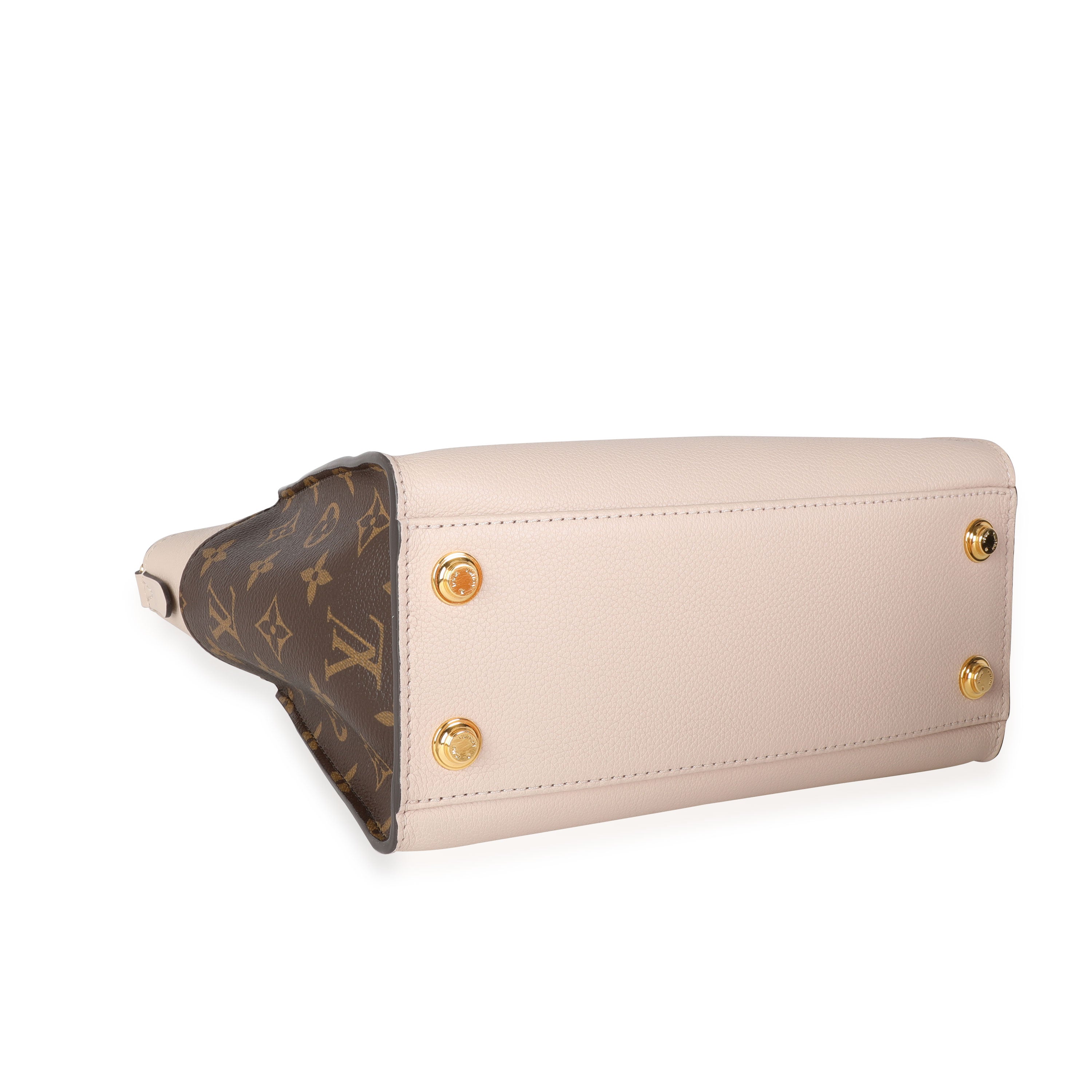Louis Vuitton Louis Vuitton Greige Calfskin & Monogram Canvas On My Side Tote PM