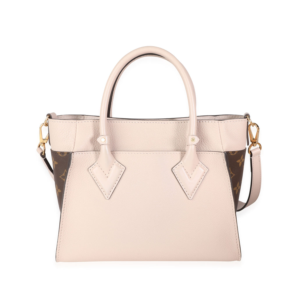 Louis Vuitton Louis Vuitton Greige Calfskin & Monogram Canvas On My Side Tote PM