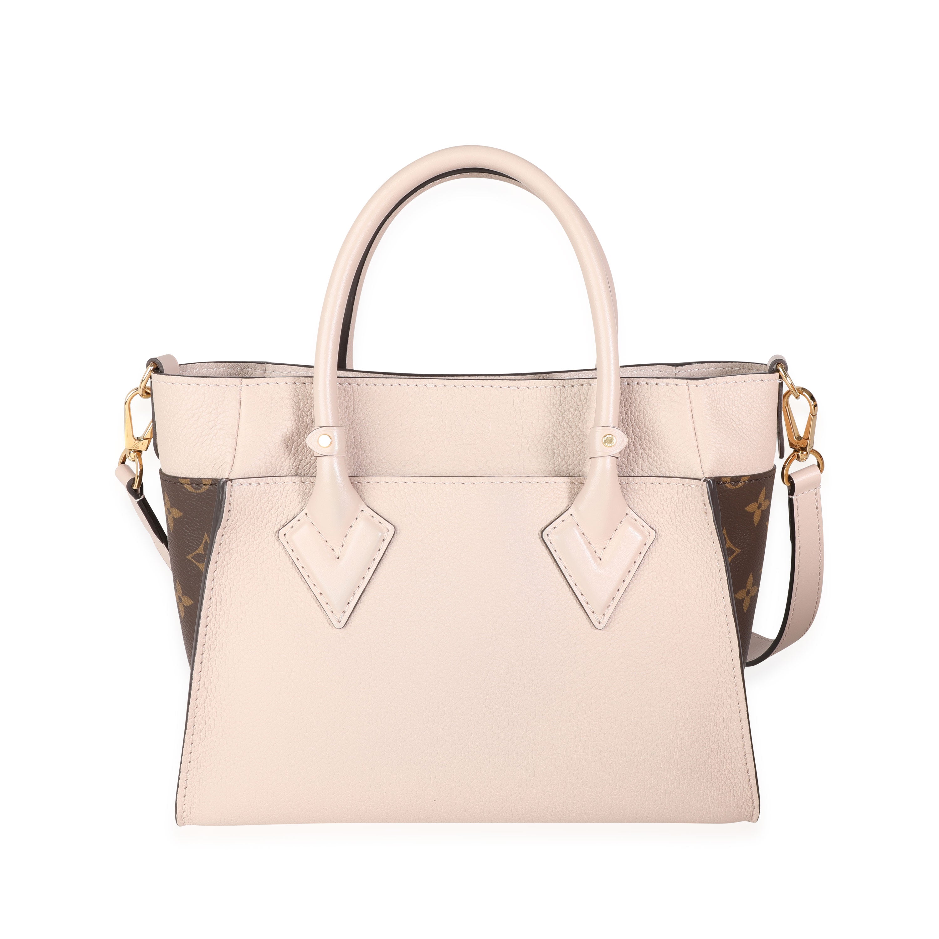 Louis Vuitton Louis Vuitton Greige Calfskin & Monogram Canvas On My Side Tote PM