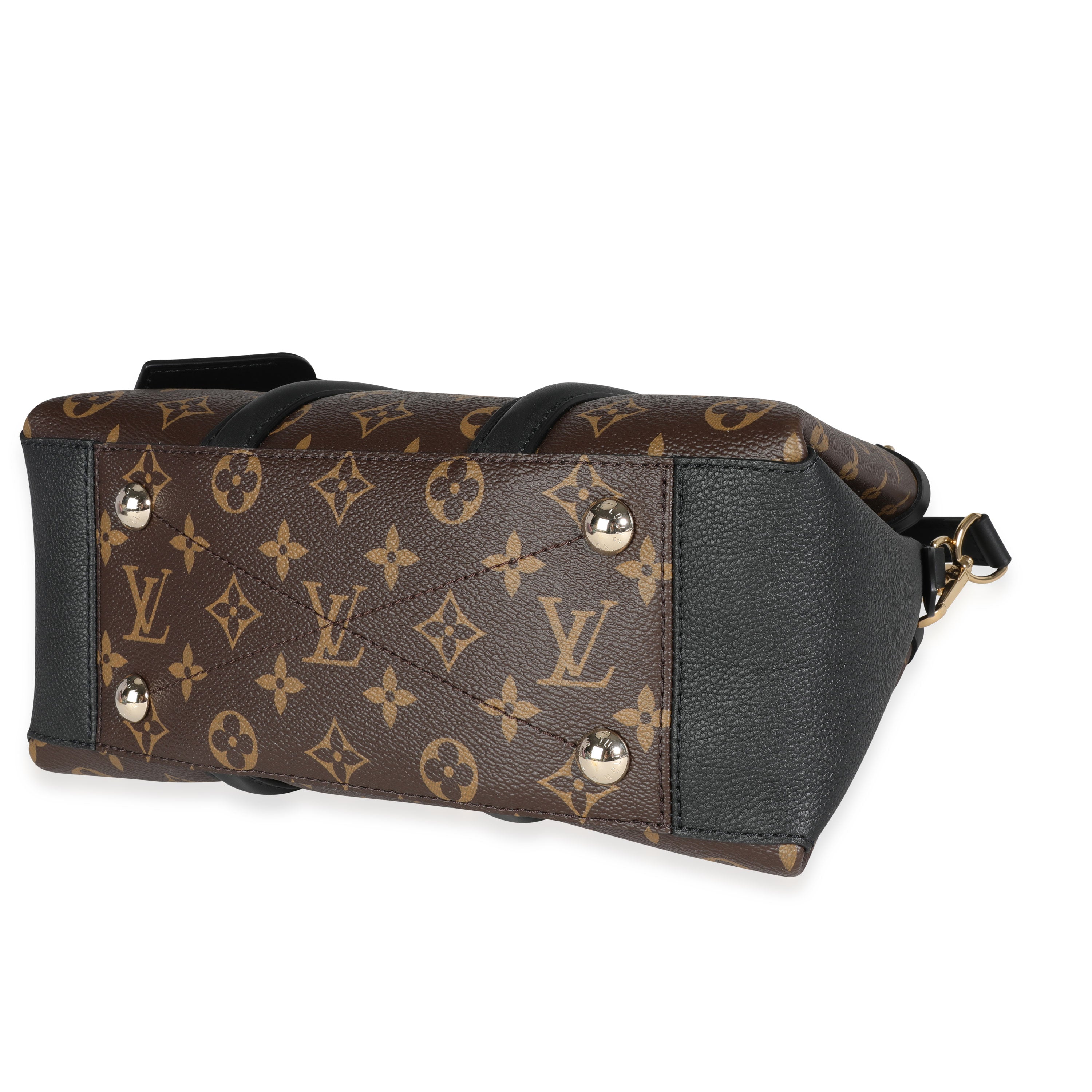Louis Vuitton Louis Vuitton Black Leather & Monogram Canvas Soufflot BB