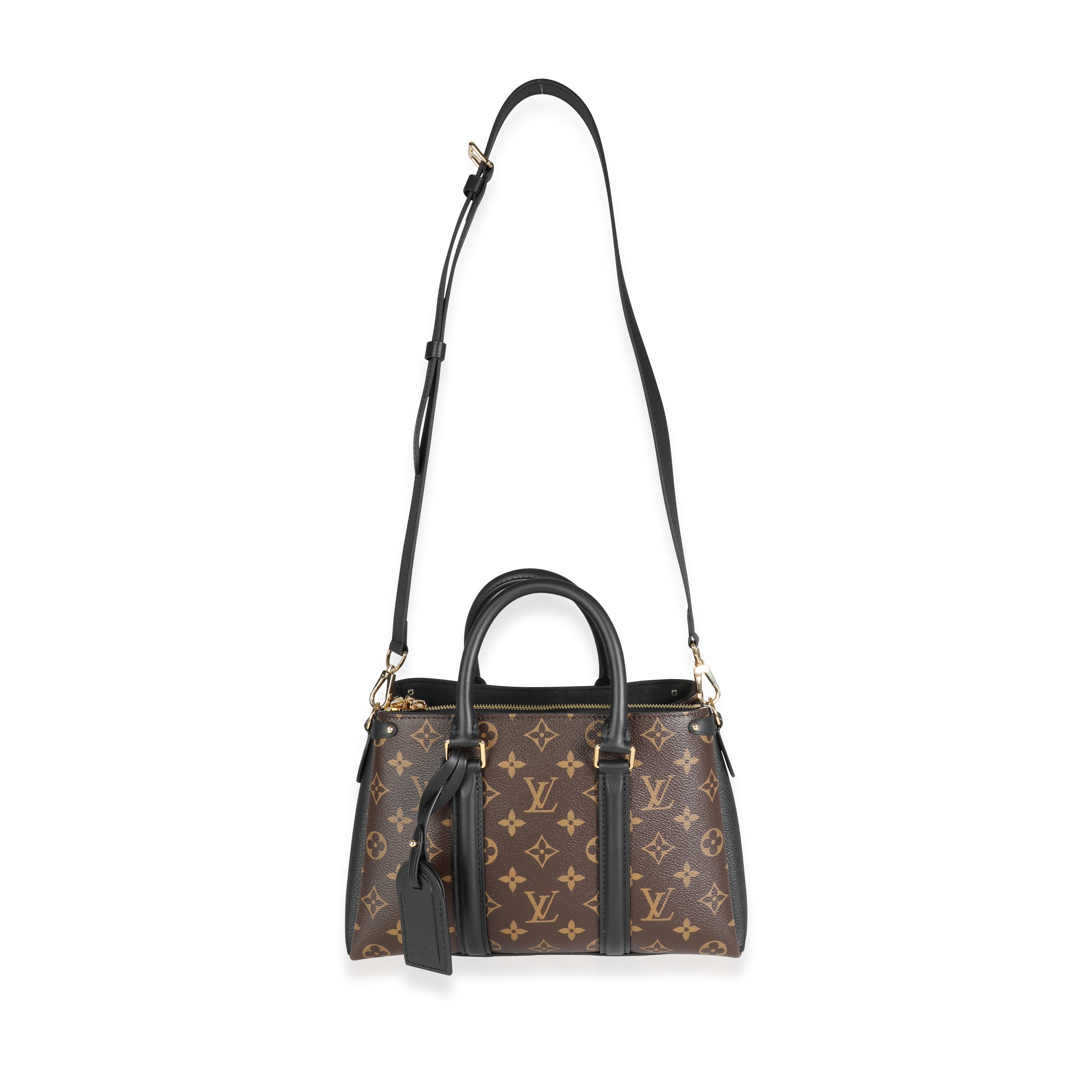 Louis Vuitton Louis Vuitton Black Leather & Monogram Canvas Soufflot BB