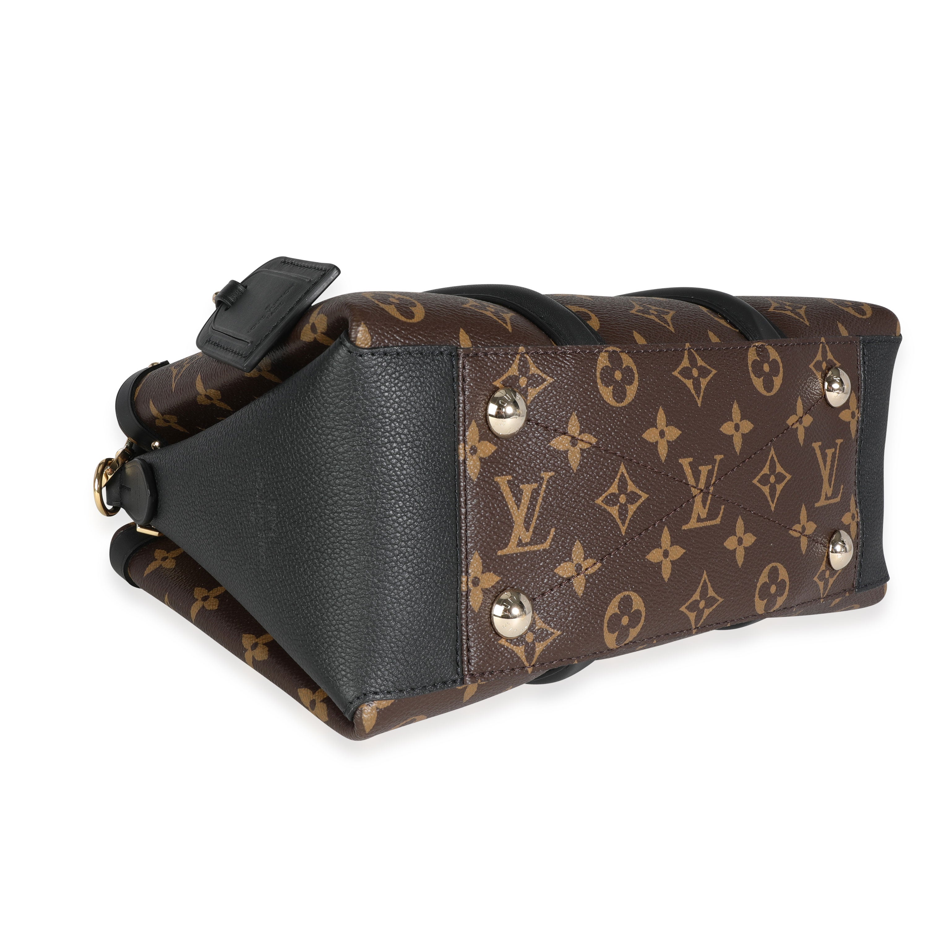 Louis Vuitton Louis Vuitton Black Leather & Monogram Canvas Soufflot BB
