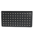 Saint Laurent Black Grain De Poudre Leather Studded Classic Marquage Flap Wallet