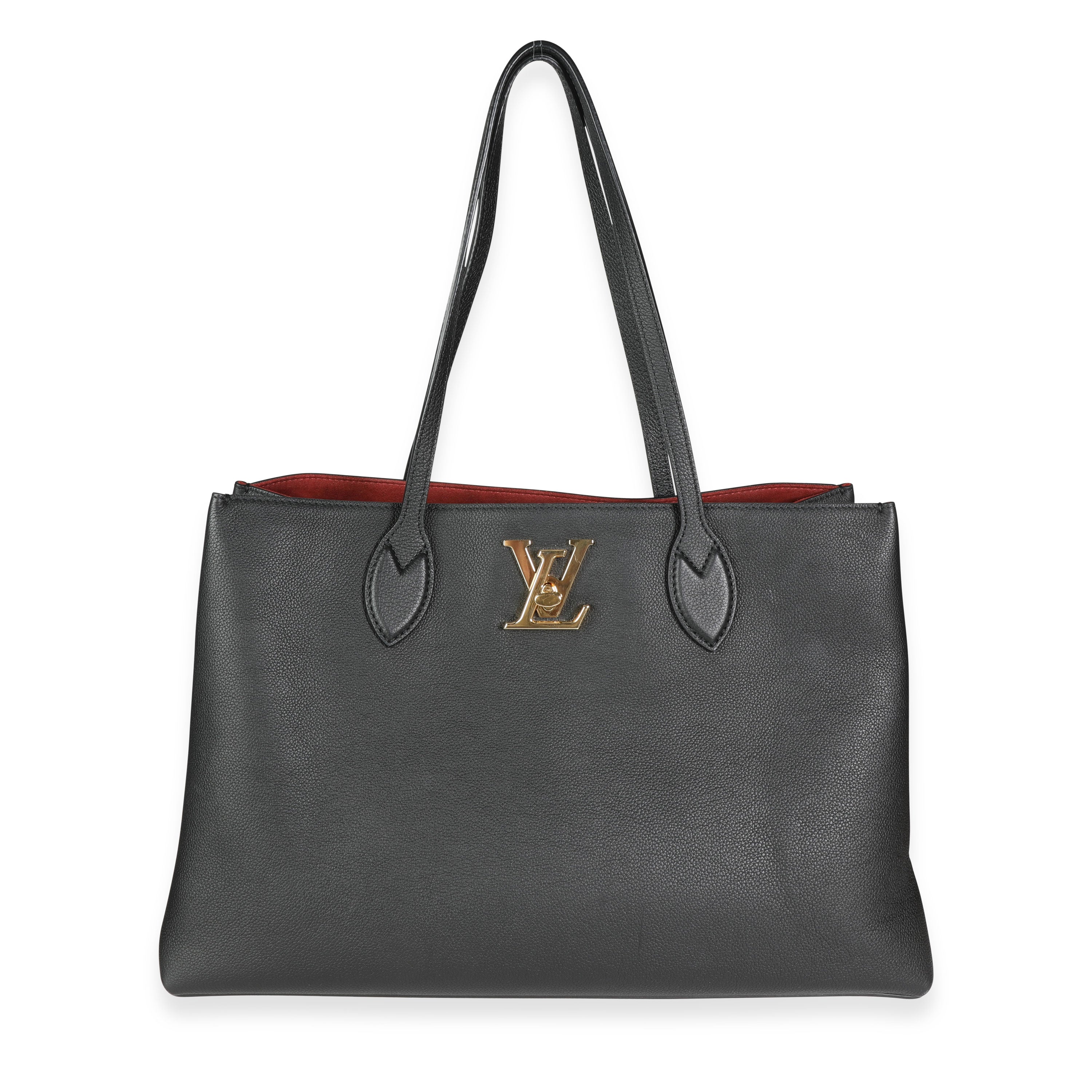 Louis Vuitton Louis Vuitton Black Grained Calf Leather Lockme Shopper