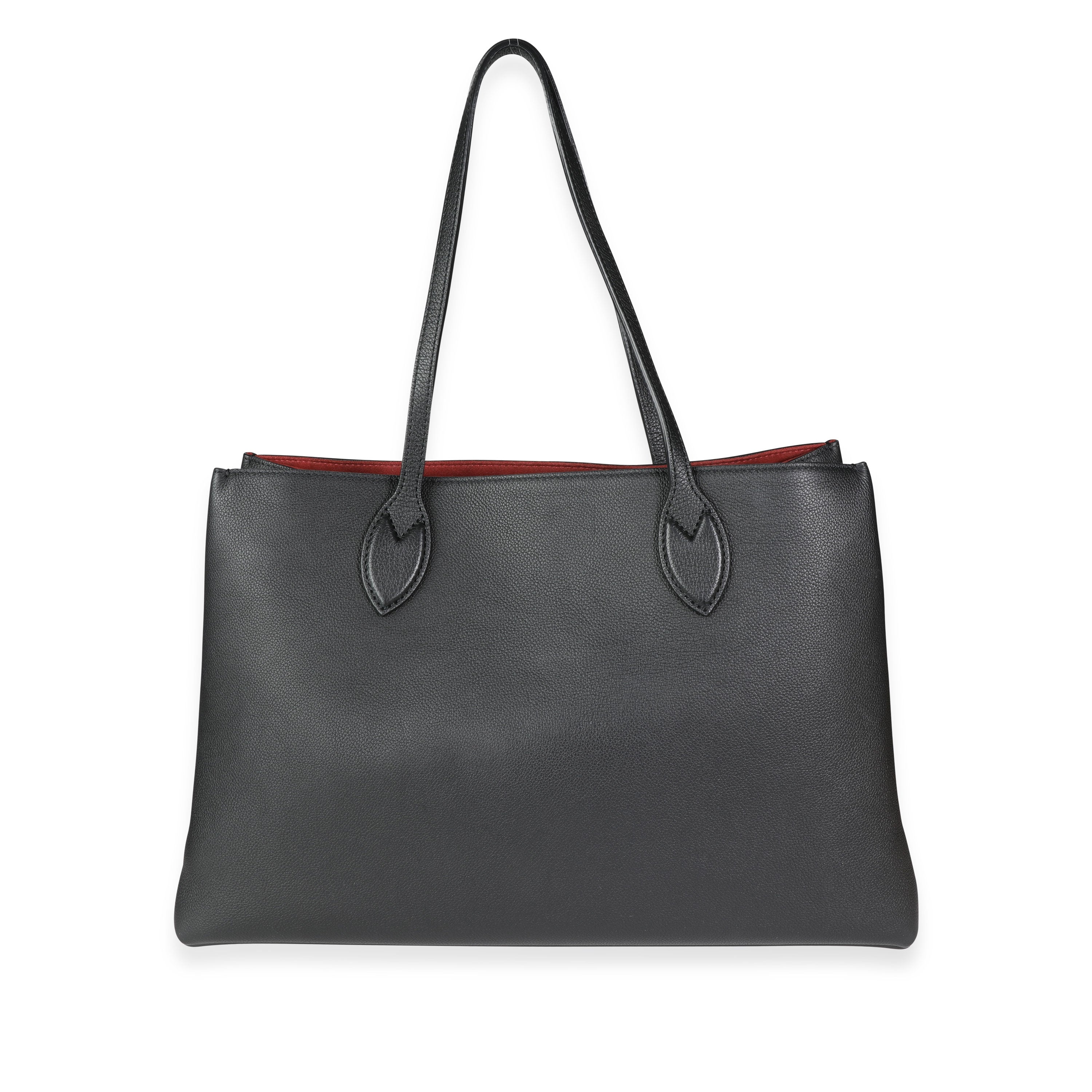 Louis Vuitton Louis Vuitton Black Grained Calf Leather Lockme Shopper