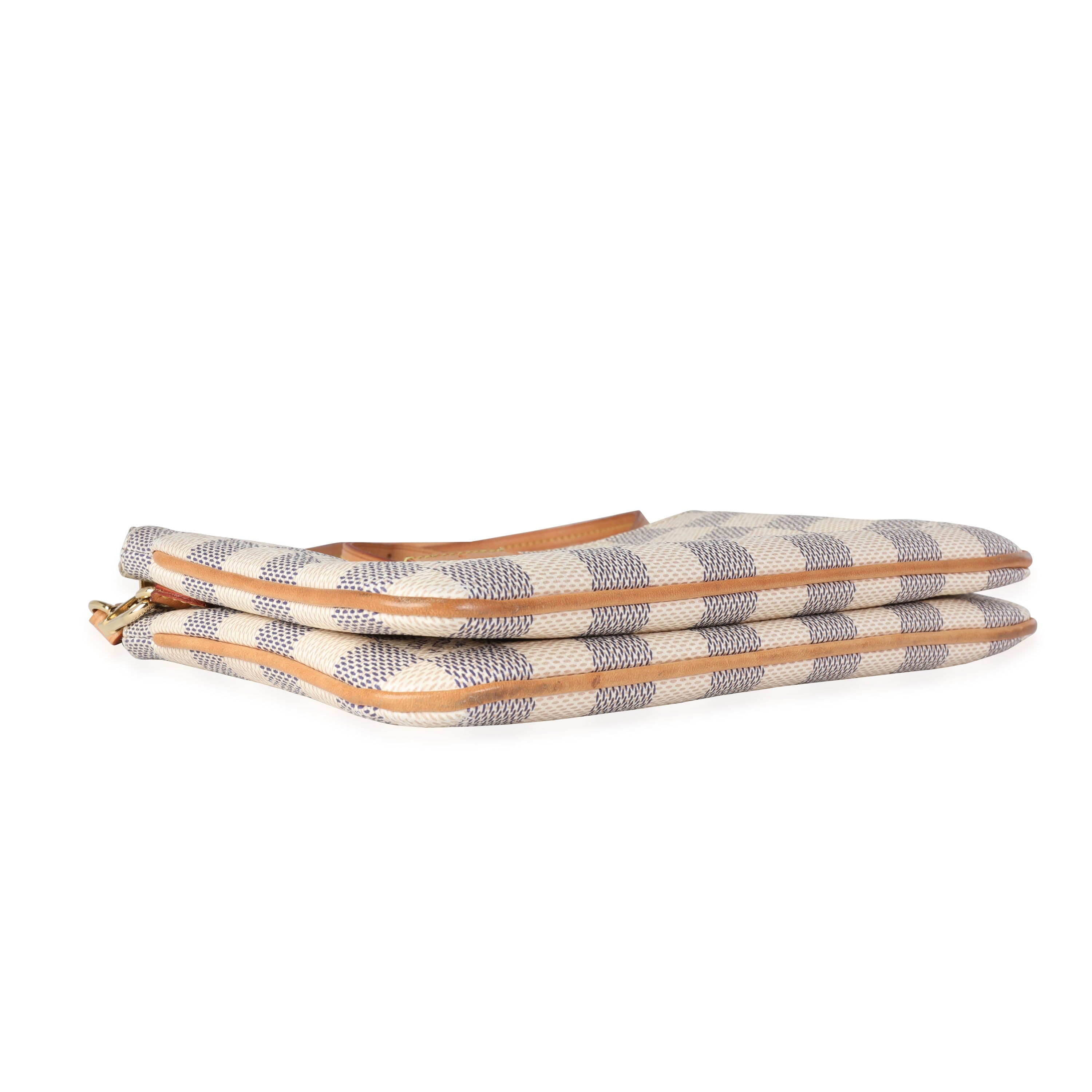 Louis Vuitton Louis Vuitton Damier Azur Double Zip Pochette