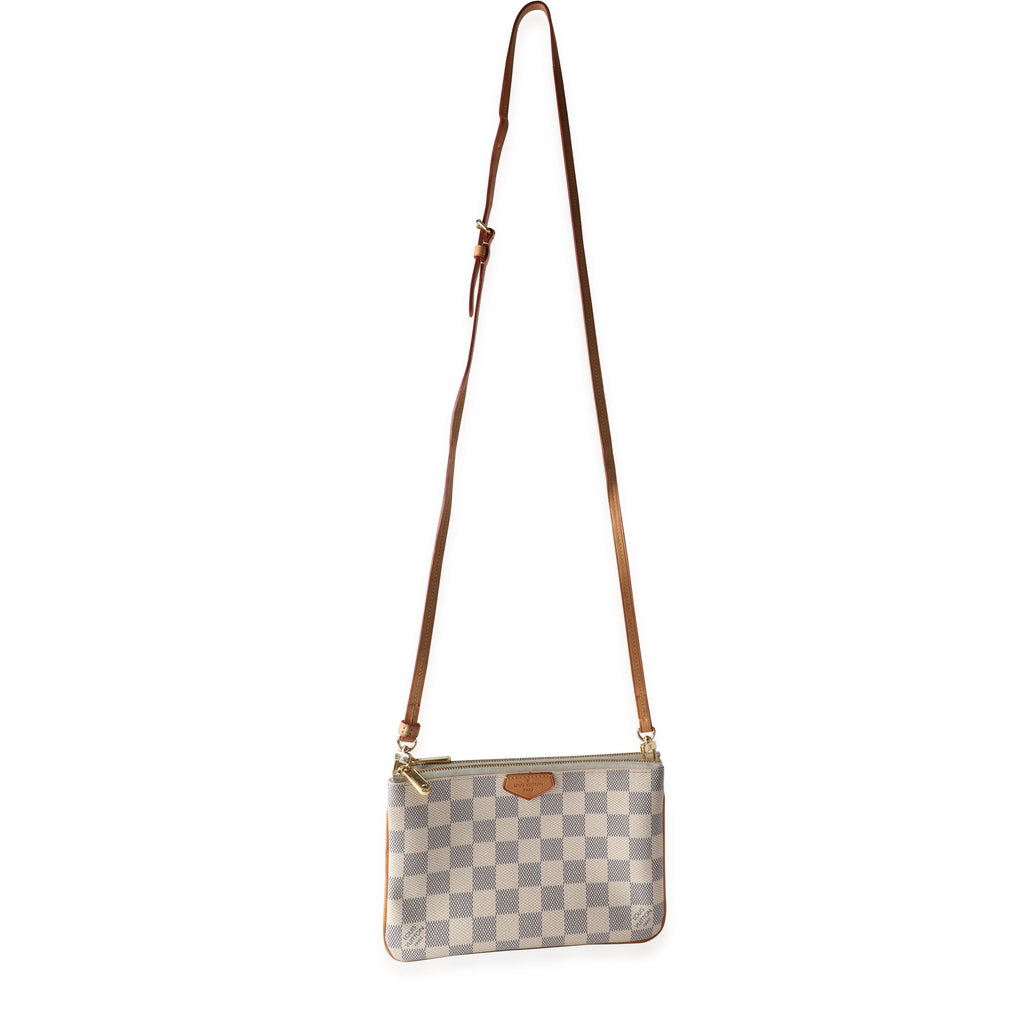 Louis Vuitton Louis Vuitton Damier Azur Double Zip Pochette