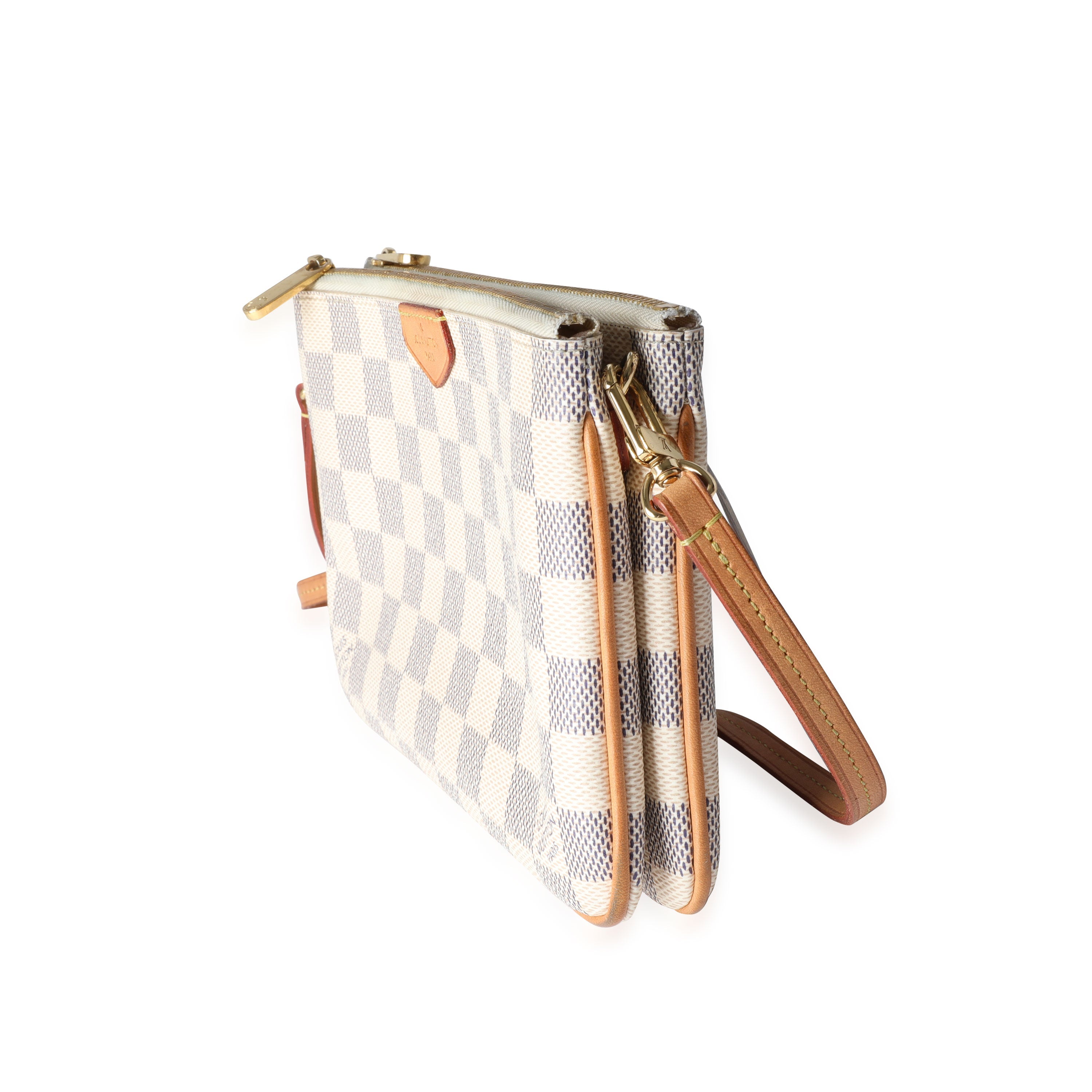 Louis Vuitton Louis Vuitton Damier Azur Double Zip Pochette
