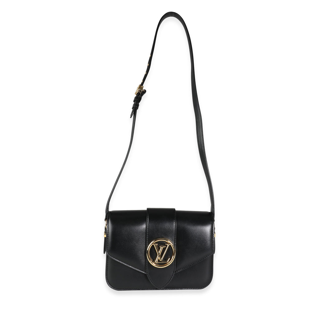 Louis Vuitton Louis Vuitton Black Smooth Calfskin LV Pont 9