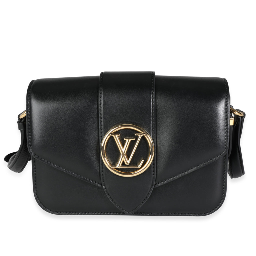 Louis Vuitton Louis Vuitton Black Smooth Calfskin LV Pont 9