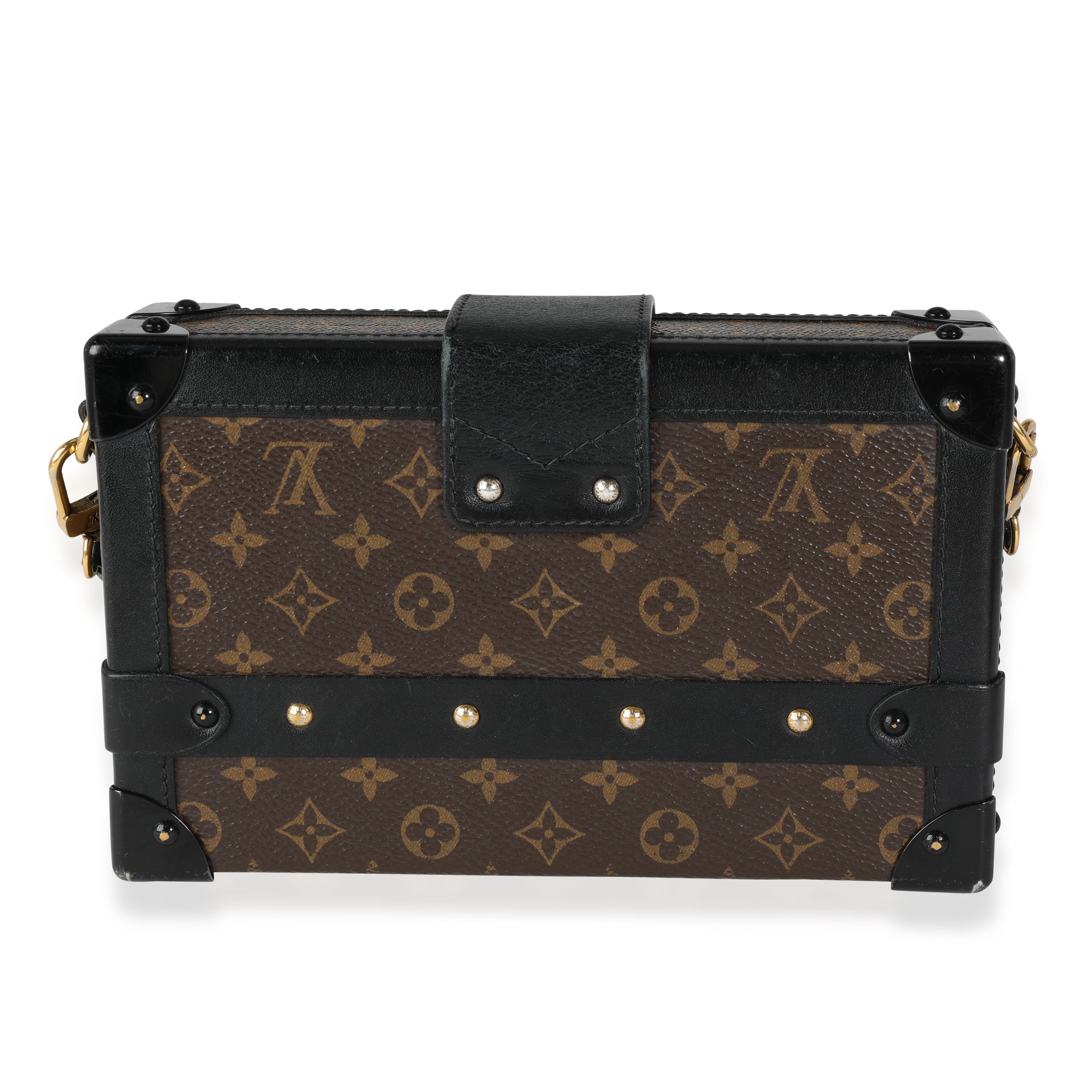 Louis Vuitton Louis Vuitton Monogram Canvas & Black Calfskin Petite Malle