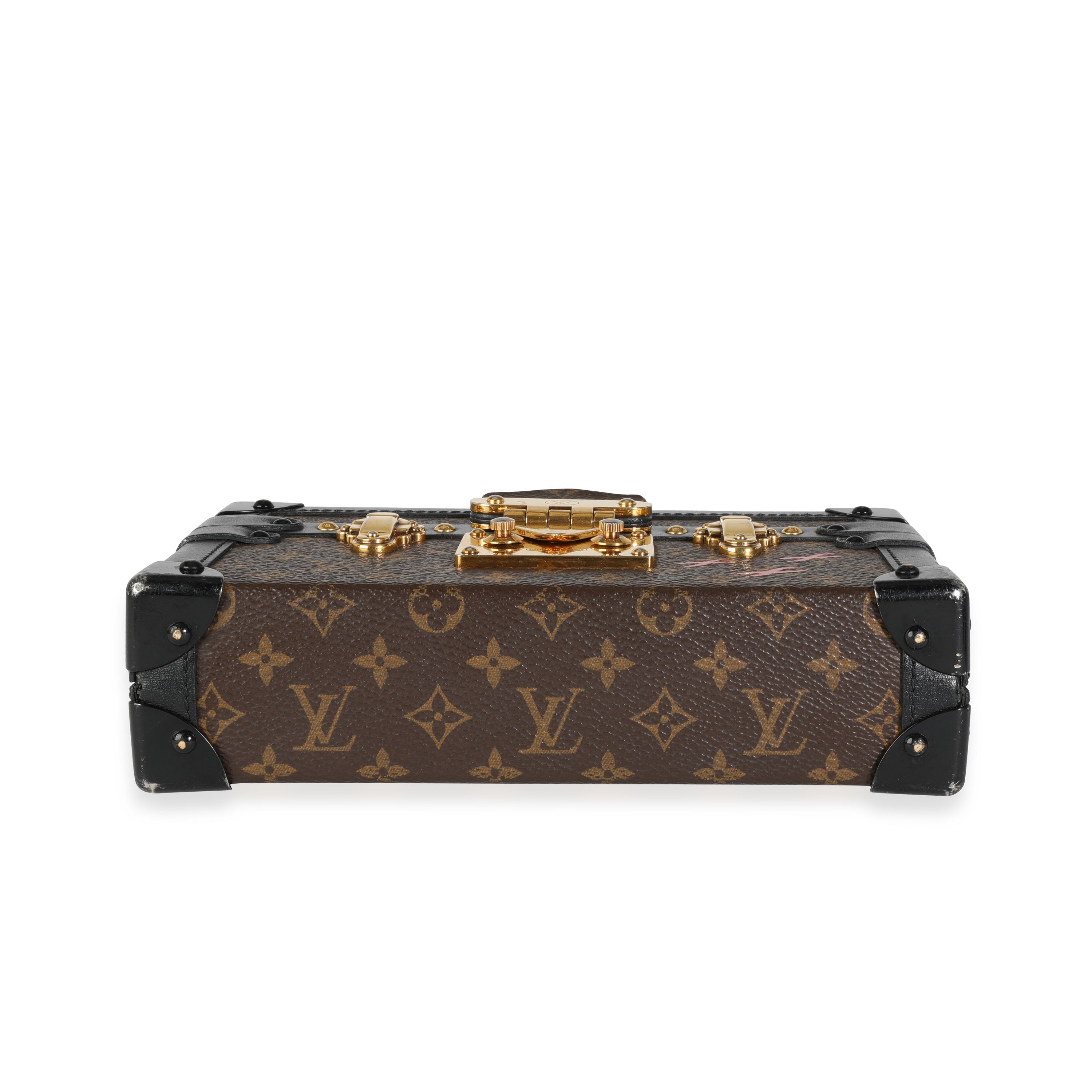 Louis Vuitton Louis Vuitton Monogram Canvas & Black Calfskin Petite Malle