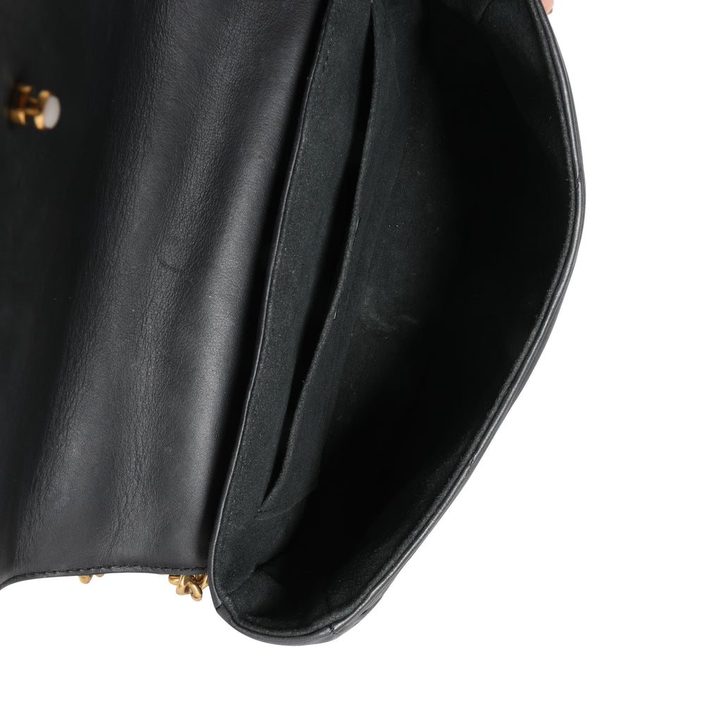 Louis Vuitton Louis Vuitton Black Leather New Wave Chain Bag MM