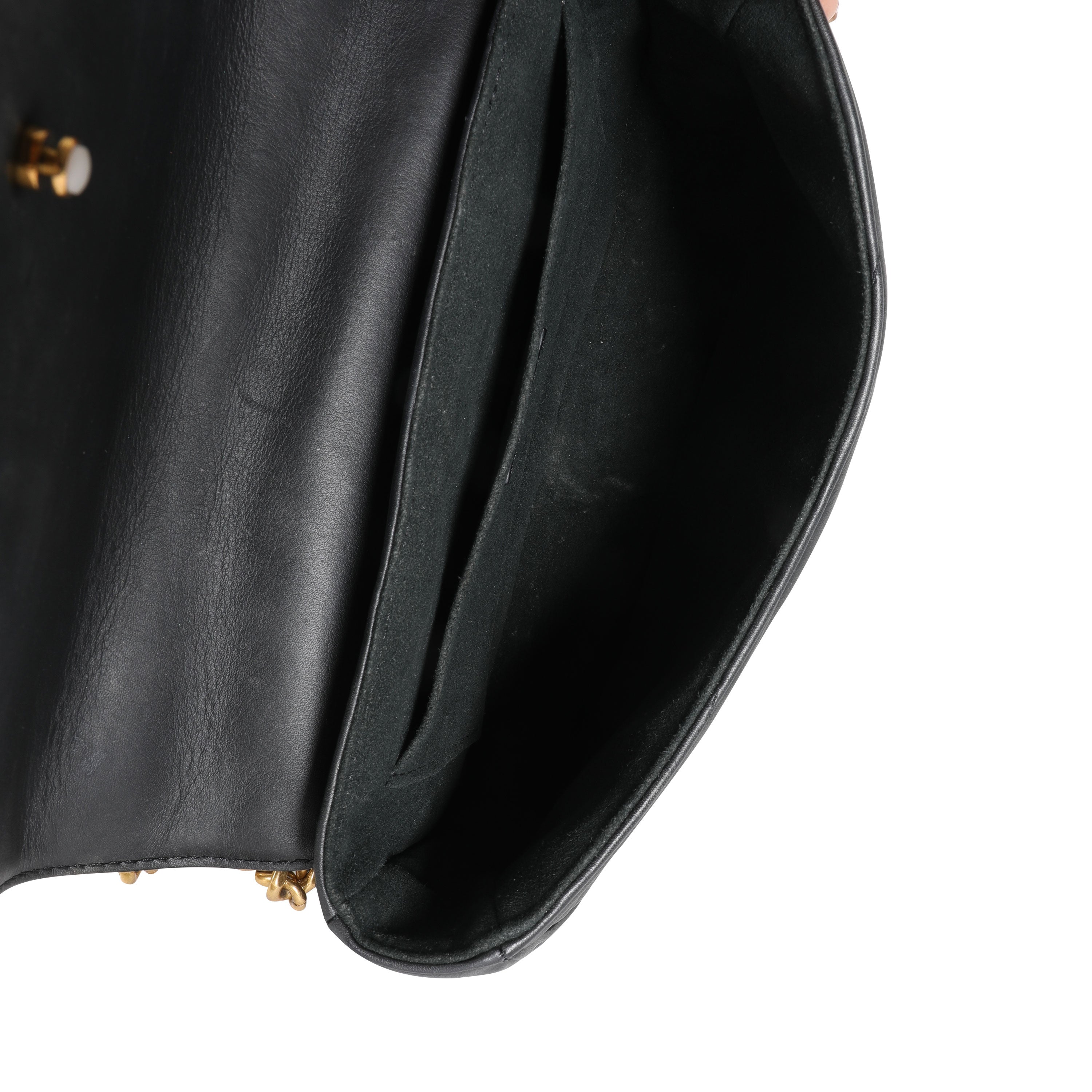 Louis Vuitton Louis Vuitton Black Leather New Wave Chain Bag MM