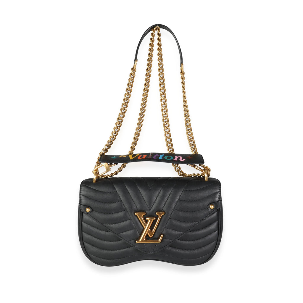 Louis Vuitton Louis Vuitton Black Leather New Wave Chain Bag MM