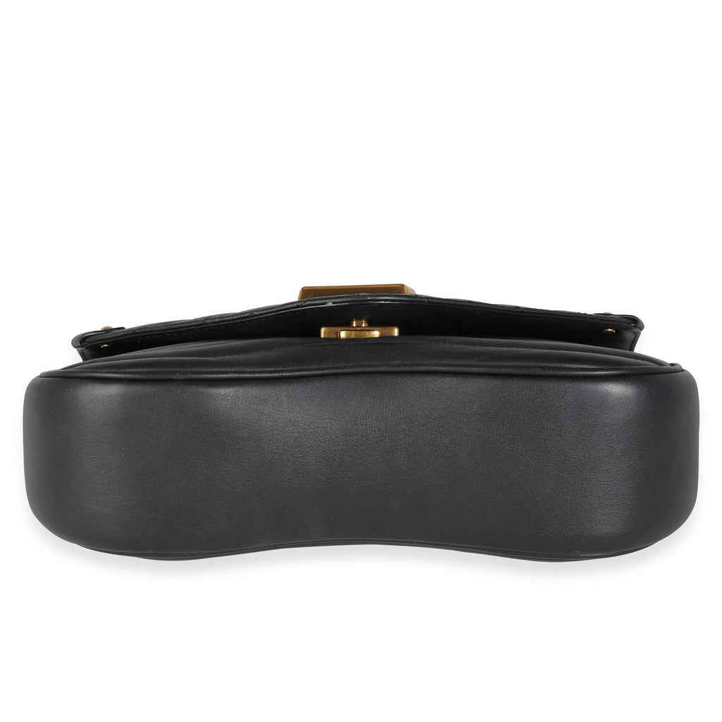 Louis Vuitton Louis Vuitton Black Leather New Wave Chain Bag MM