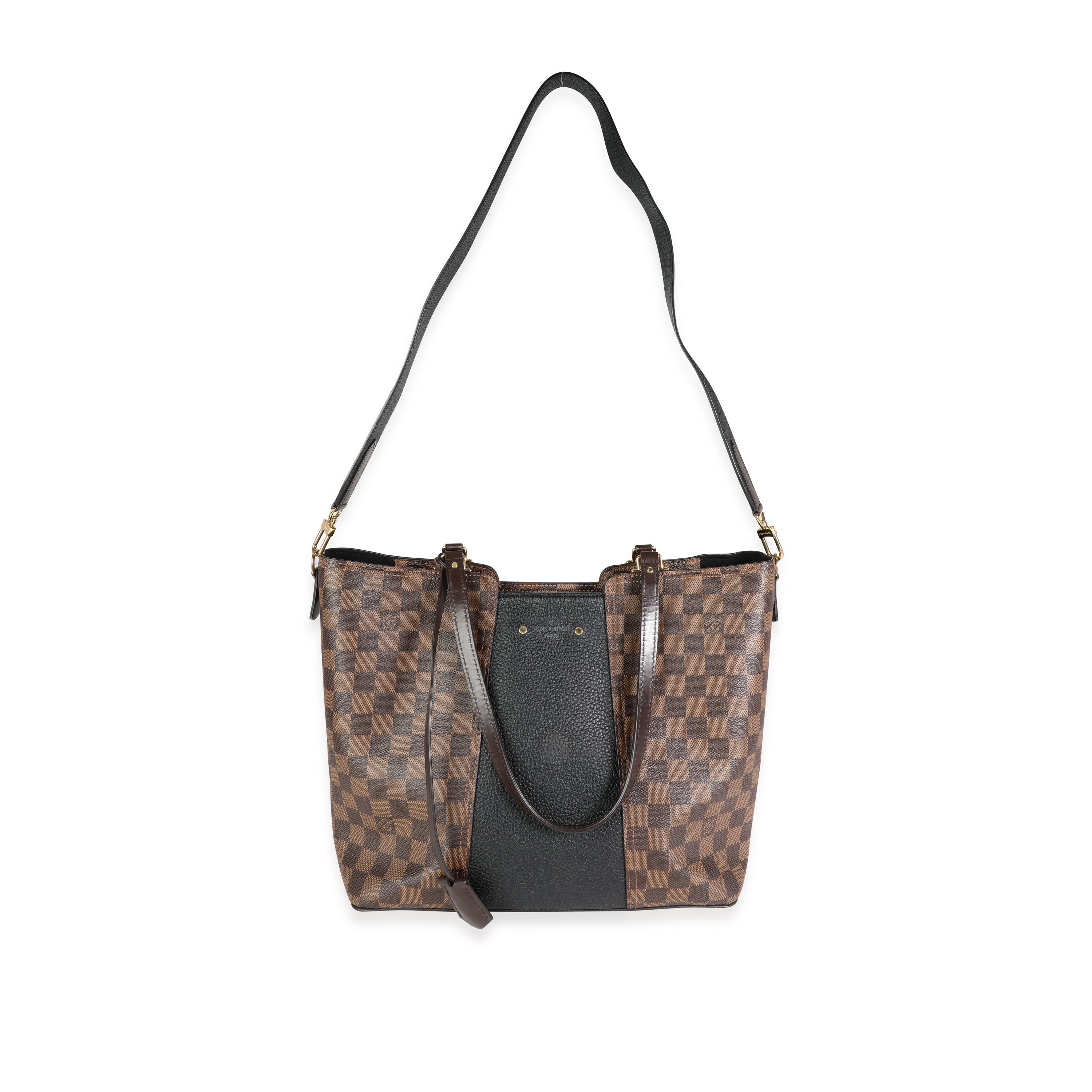 Louis Vuitton Louis Vuitton Damier Ebene Canvas & Taurillon Leather Jersey Tote Bag