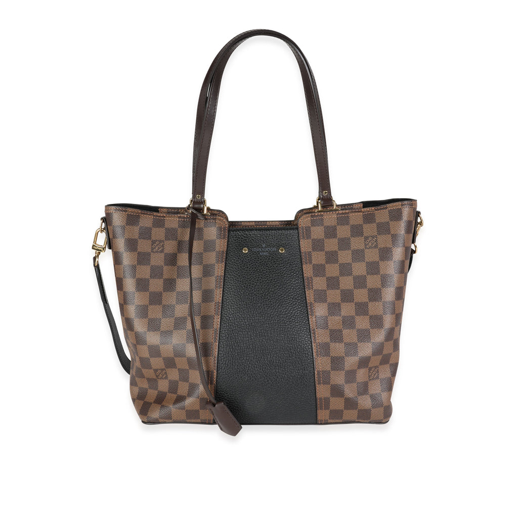 Louis Vuitton Louis Vuitton Damier Ebene Canvas & Taurillon Leather Jersey Tote Bag