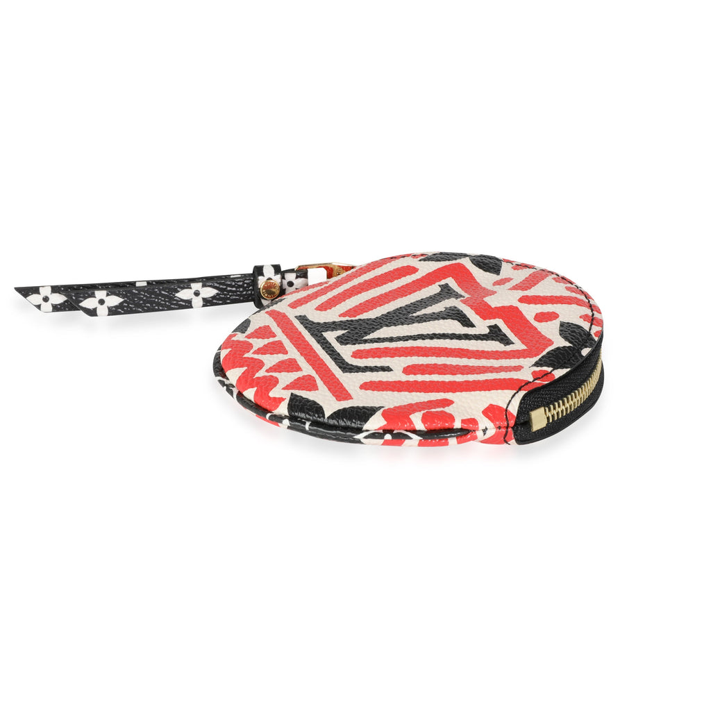 Louis Vuitton Cream & Red Monogram Giant Crafty Round Coin Purse