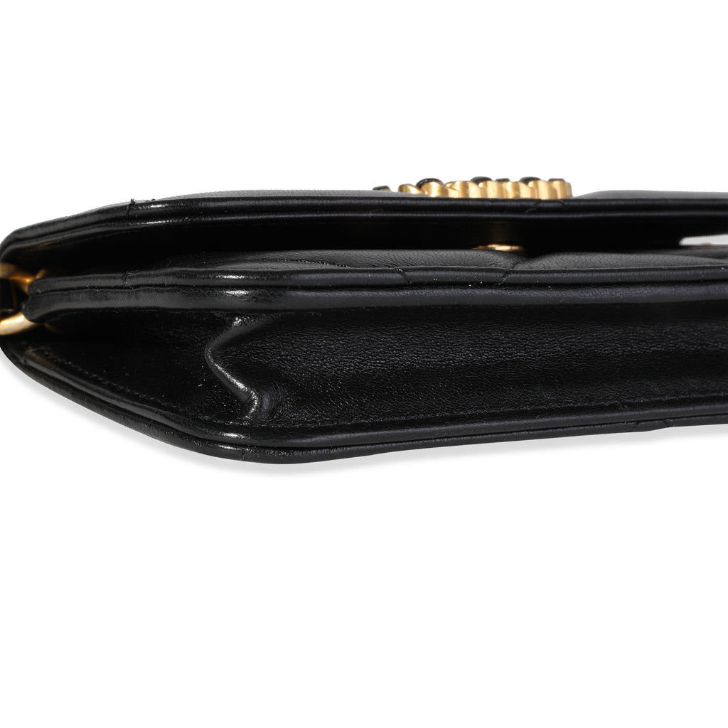 Chanel Black Quilted Lambskin Chanel 19 Mini Coin Purse With Chain