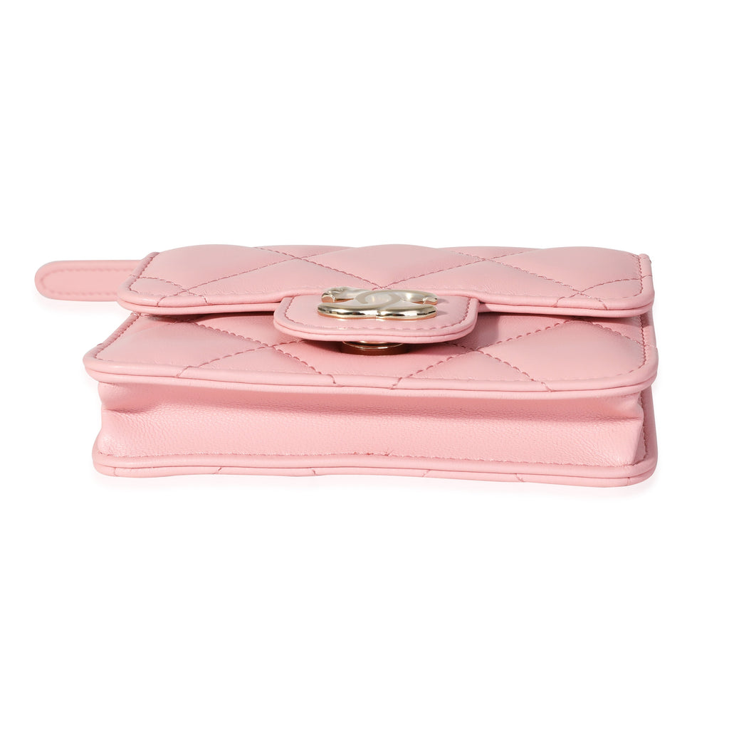 Chanel Pink Quilted Lambskin Elegant Chain Belt Bag