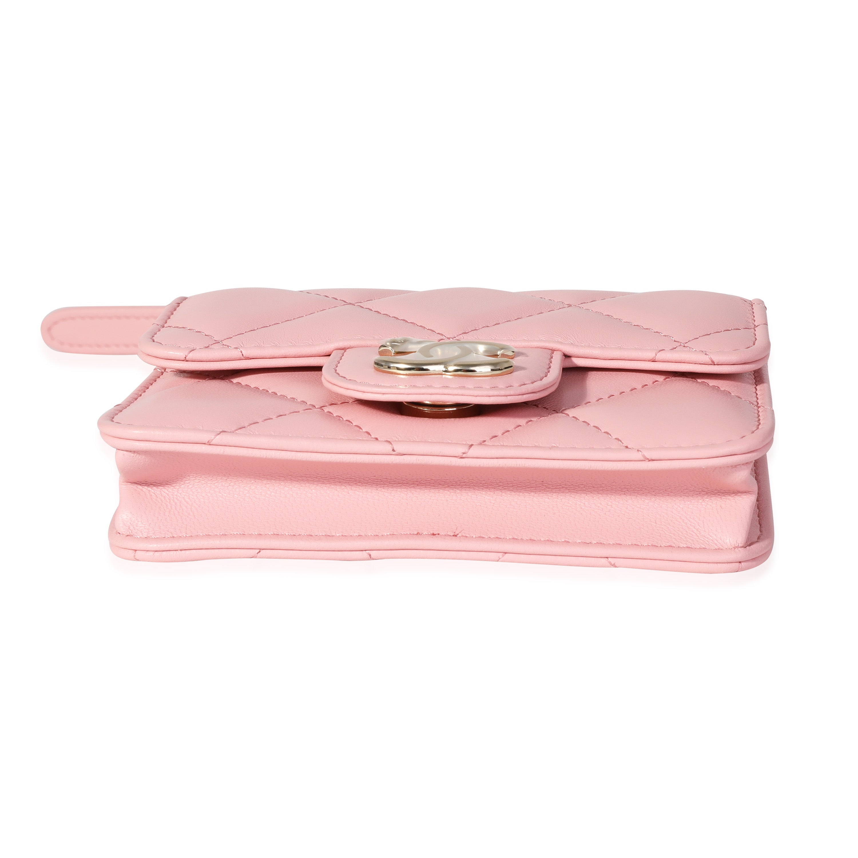 Chanel Pink Quilted Lambskin Elegant Chain Belt Bag