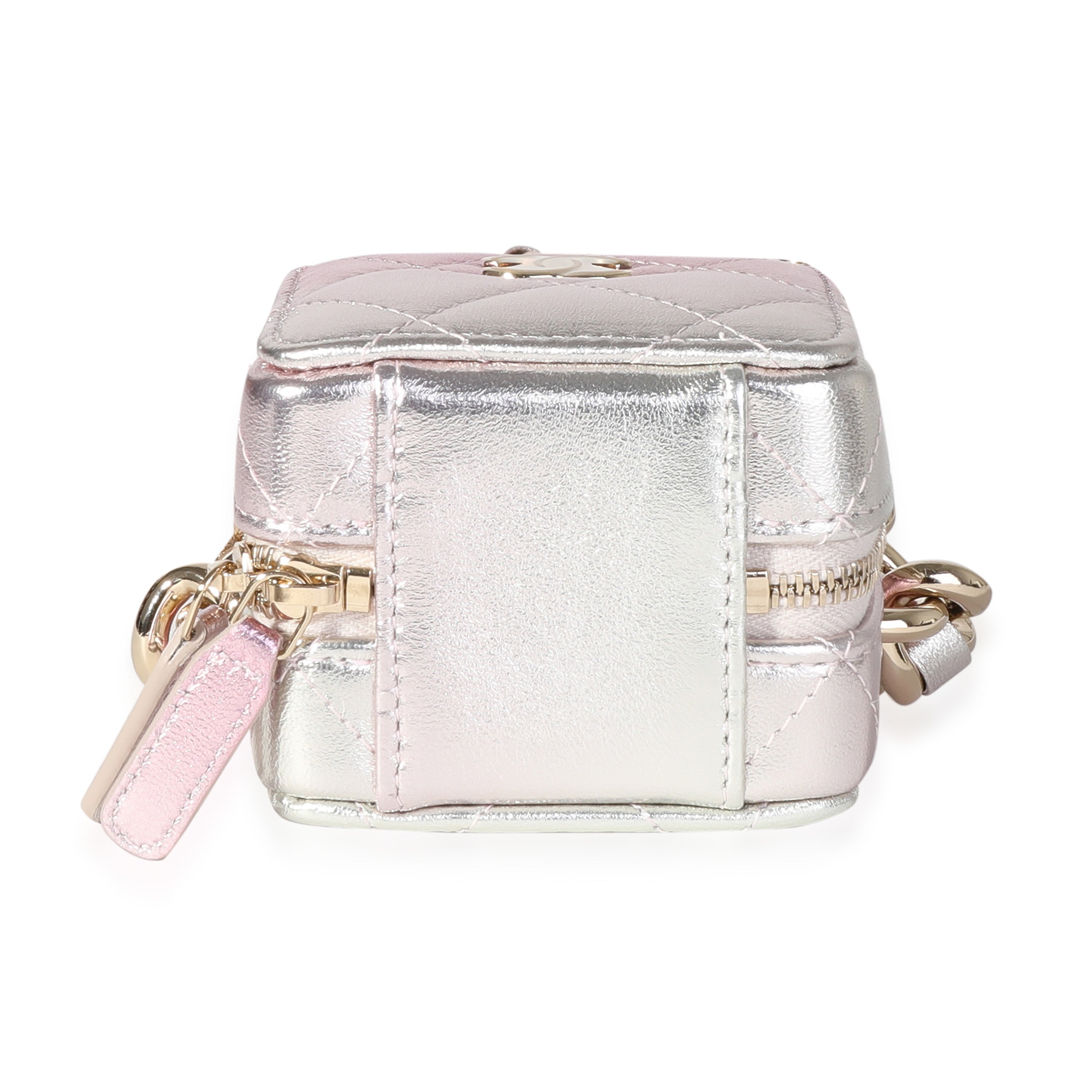 Chanel Metallic Lambskin Quilted Coco Punk Clutch With Chain