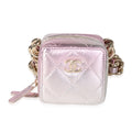 Chanel Metallic Lambskin Quilted Coco Punk Clutch With Chain