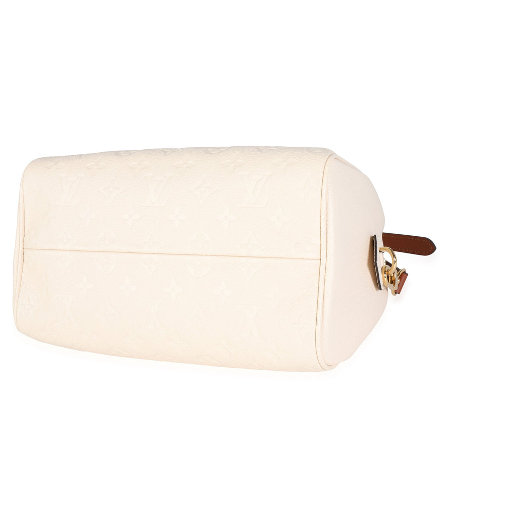Louis Vuitton Louis Vuitton Cream Empreinte & Caramel Calfskin Speedy Bandoulière 25 NM