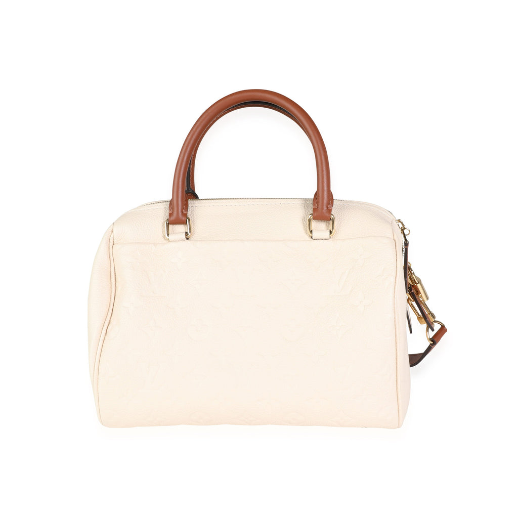 Louis Vuitton Louis Vuitton Cream Empreinte & Caramel Calfskin Speedy Bandoulière 25 NM