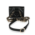 Chanel Black Quilted Lambskin Elegant Chain Mini  Belt Bag