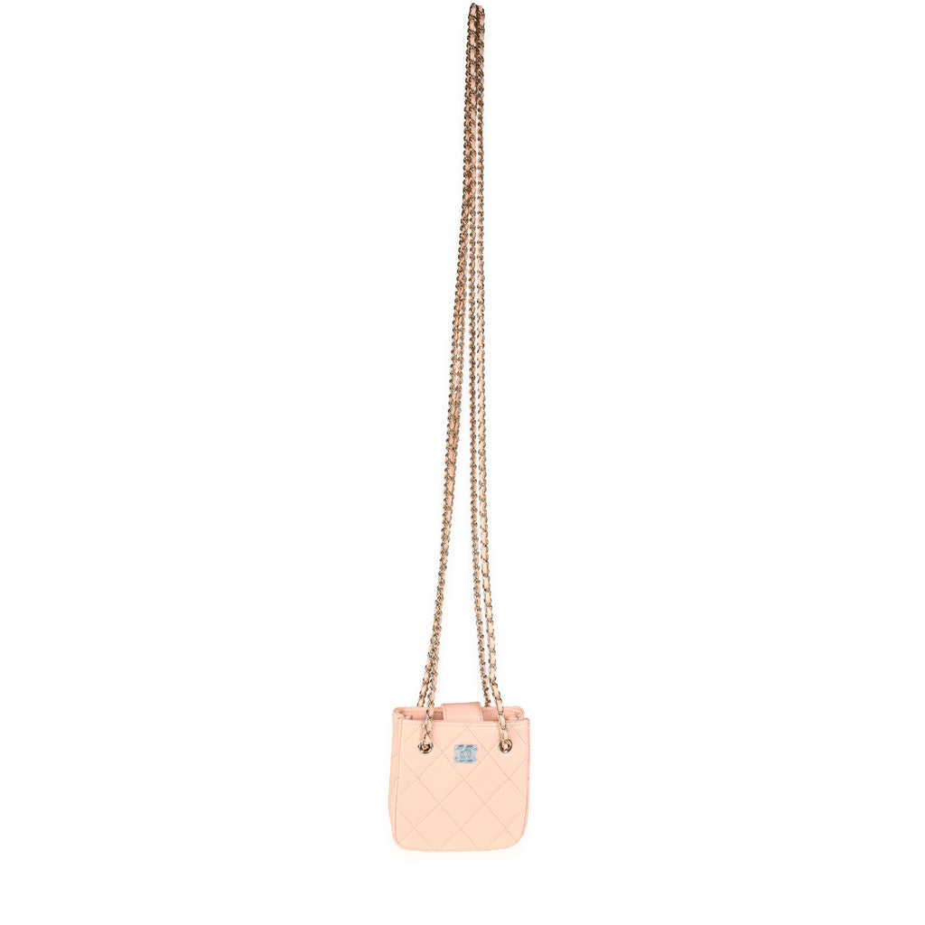 Chanel Pink Quilted Lambskin Tiny Shopping Bag
