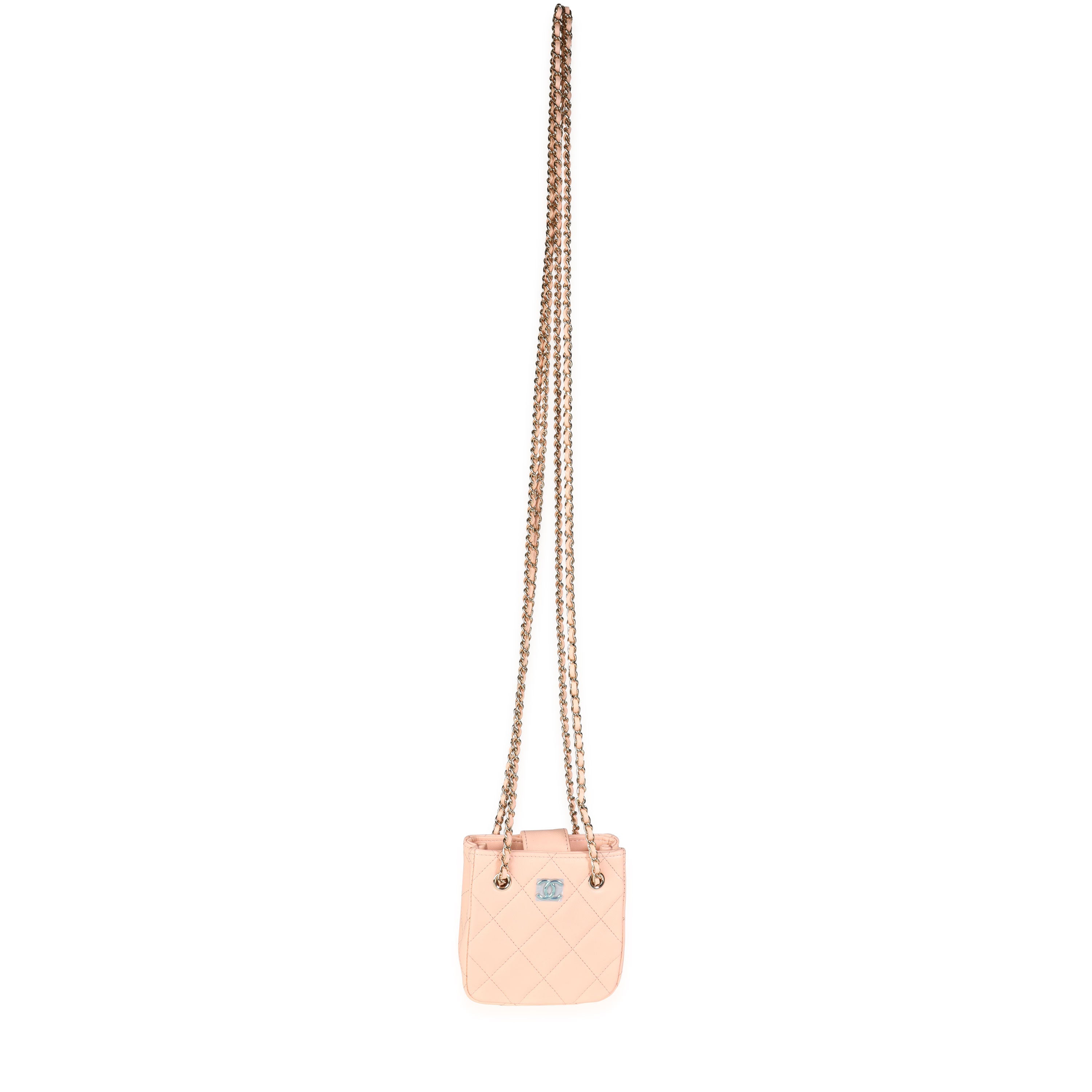Chanel Pink Quilted Lambskin Tiny Shopping Bag