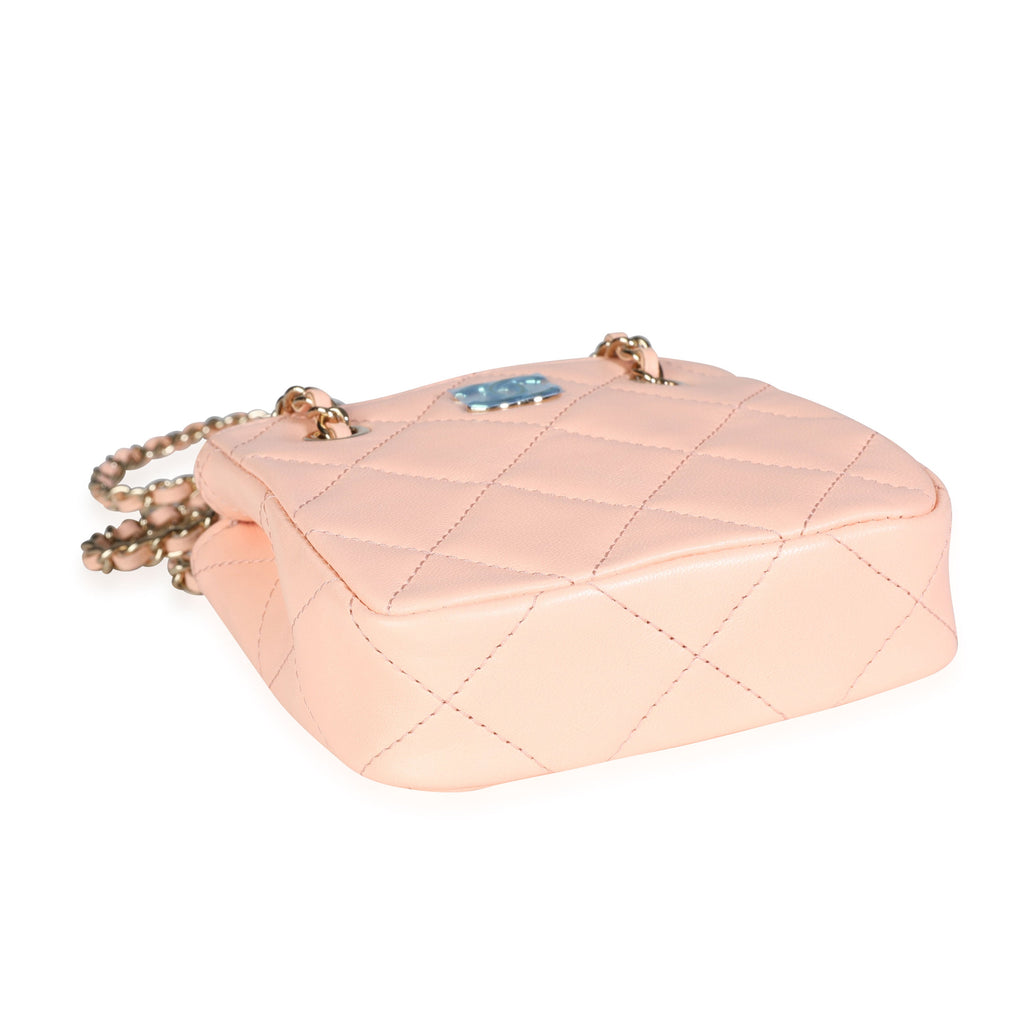 Chanel Pink Quilted Lambskin Tiny Shopping Bag