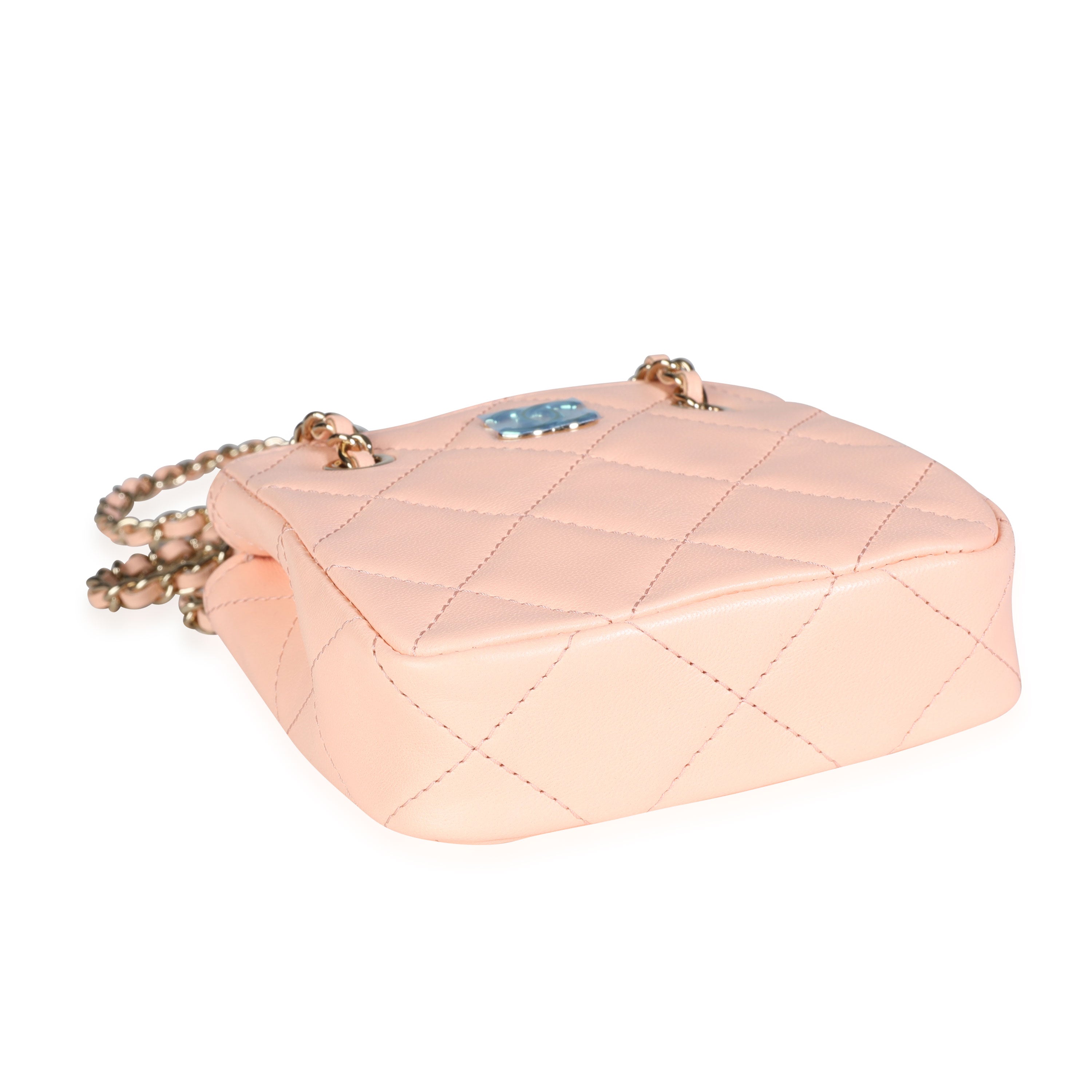 Chanel Pink Quilted Lambskin Tiny Shopping Bag