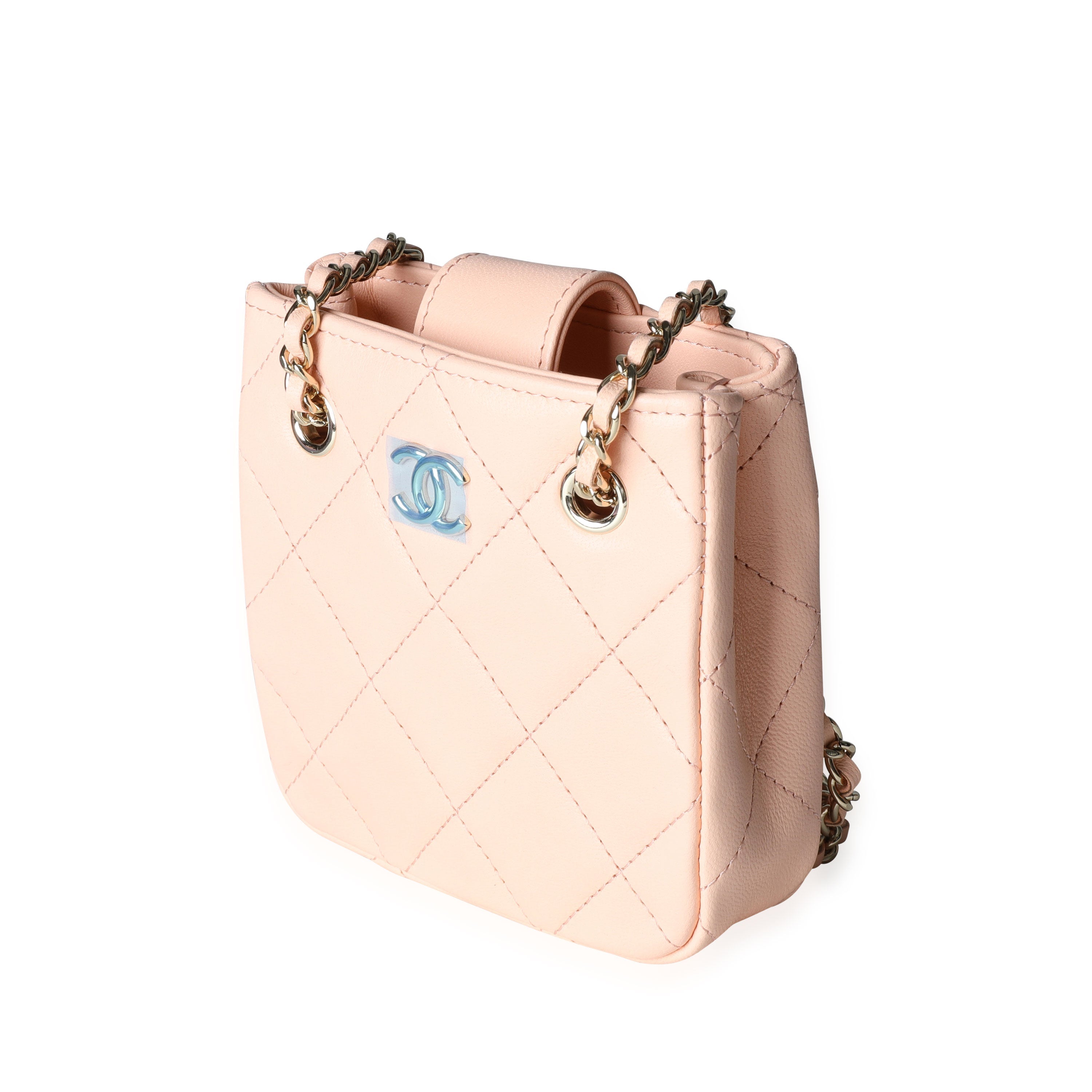 Chanel Pink Quilted Lambskin Tiny Shopping Bag