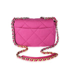 Chanel Fuchsia Quilted Cotton Medium Chanel 19 Flap Bag