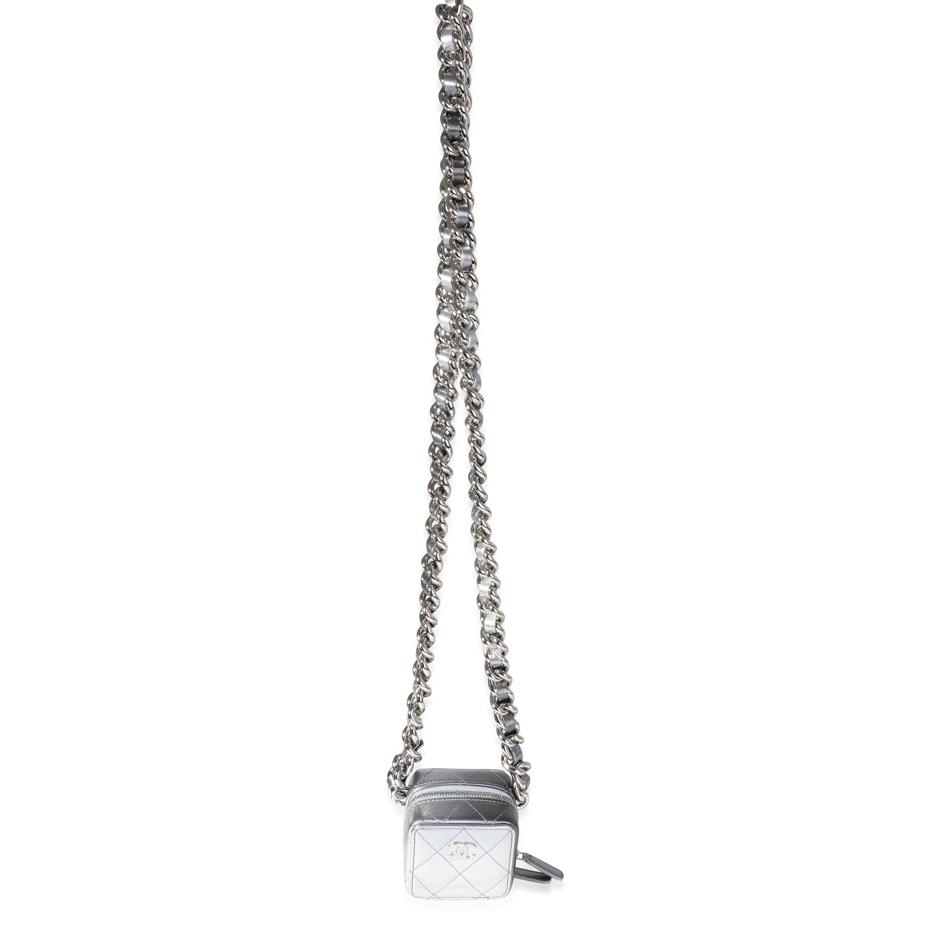 Chanel Metallic Lambskin Quilted Coco Punk Clutch With Chain