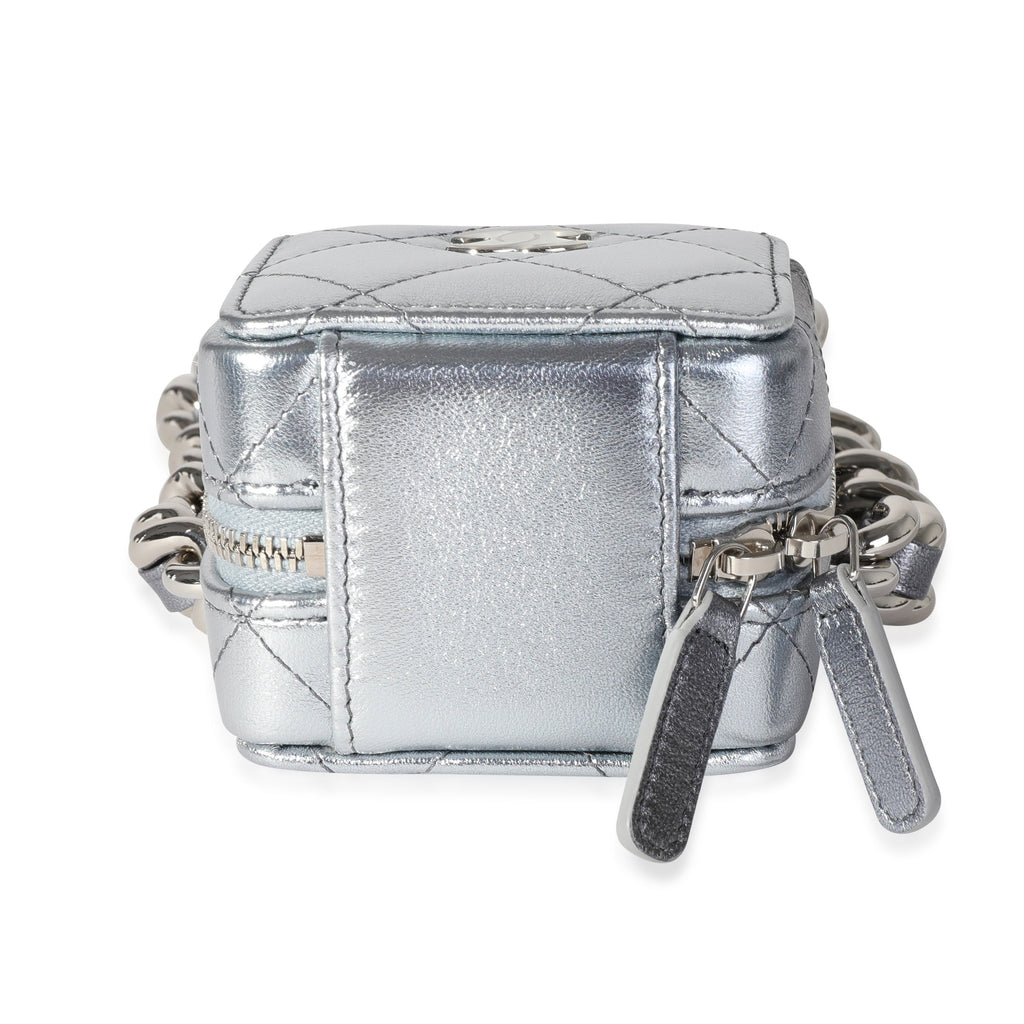 Chanel Metallic Lambskin Quilted Coco Punk Clutch With Chain