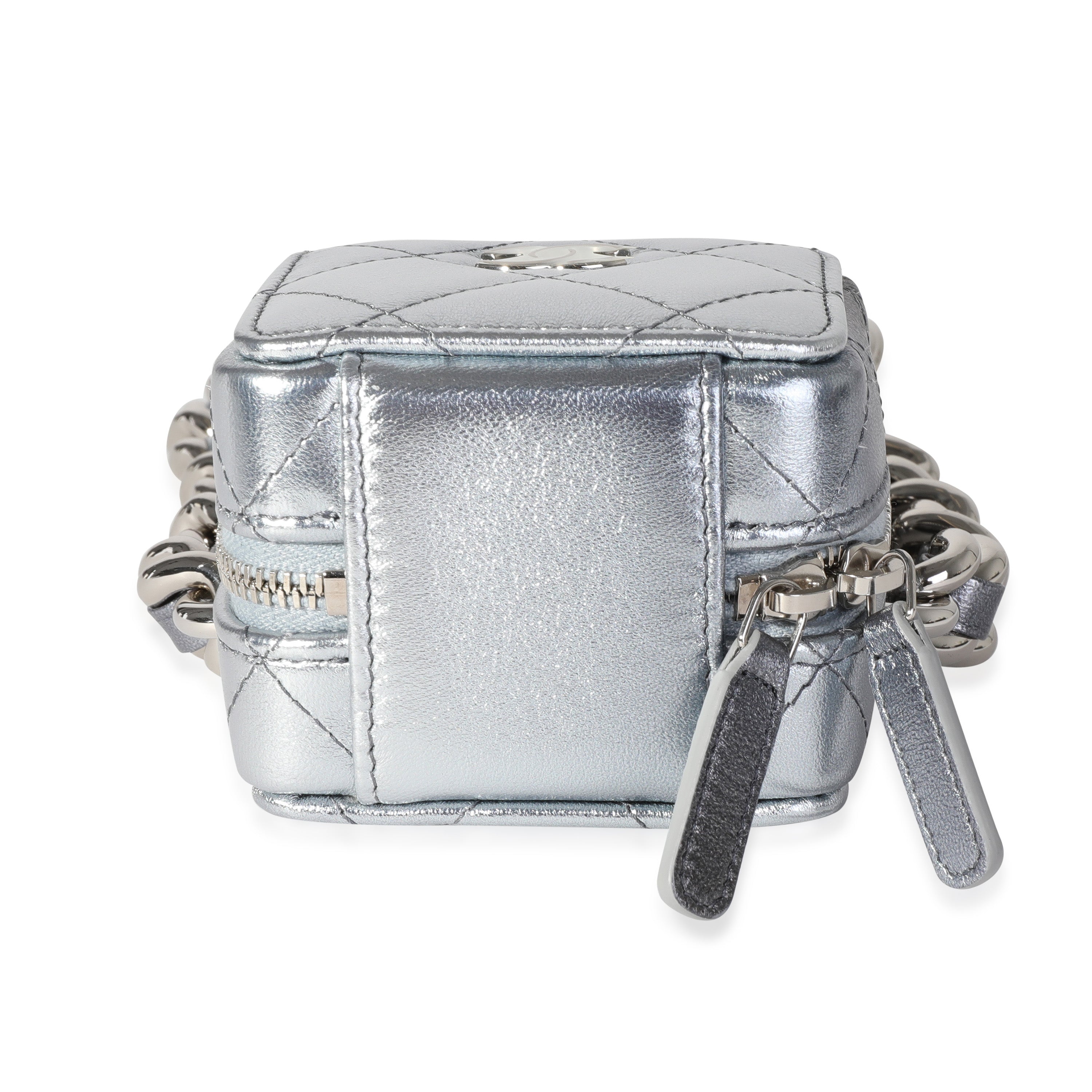 Chanel Metallic Lambskin Quilted Coco Punk Clutch With Chain