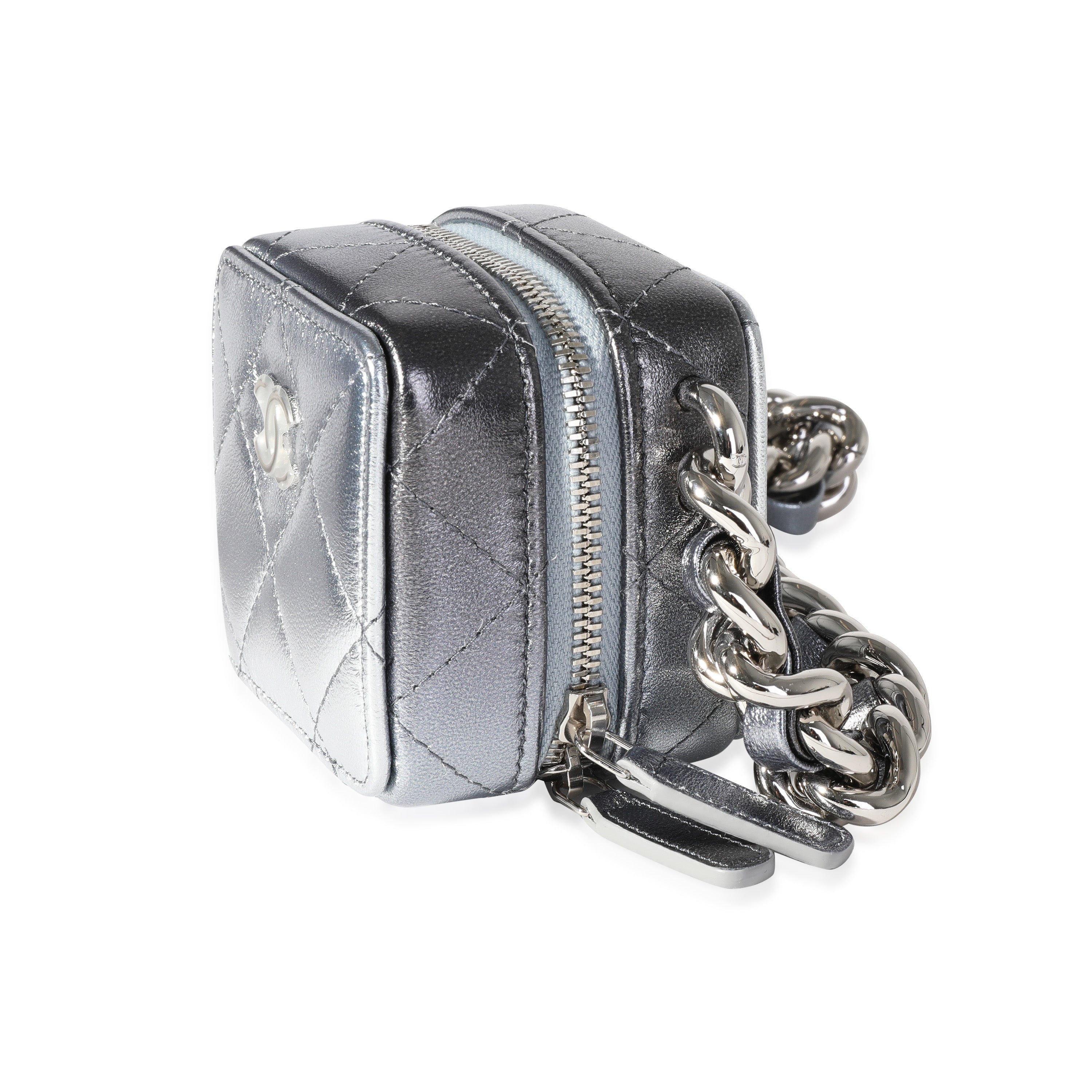 Chanel Metallic Lambskin Quilted Coco Punk Clutch With Chain