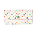 Louis Vuitton Louis Vuitton x Takashi Murakami White Monogram Multicolore Canvas Sarah Wallet