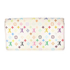 Louis Vuitton Louis Vuitton x Takashi Murakami White Monogram Multicolore Canvas Sarah Wallet