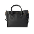 Louis Vuitton Black Grained Calfskin & Tufted Monogram On My Side MM