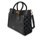 Louis Vuitton Black Grained Calfskin & Tufted Monogram On My Side MM